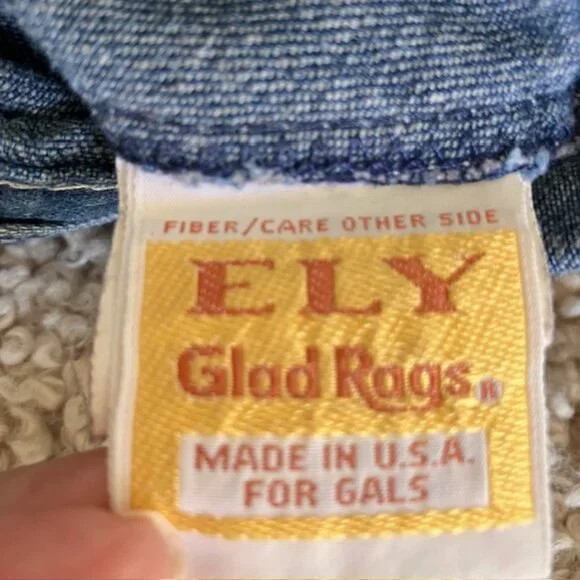 Vintage Ely Glad Rags denim wrap skirt SZ 8 1970's, boho cottagecore retro - Picture 5 of 5